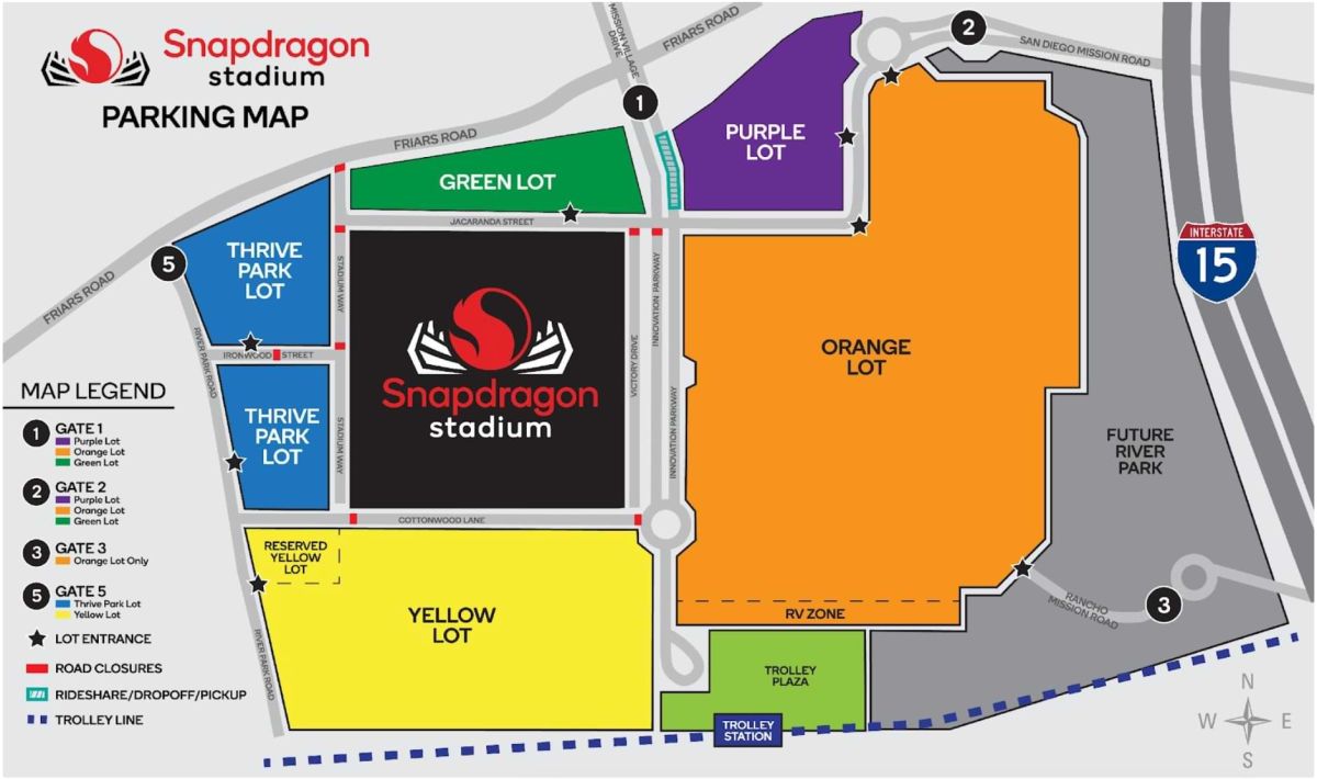 Snapdragon Stadium Parking Map